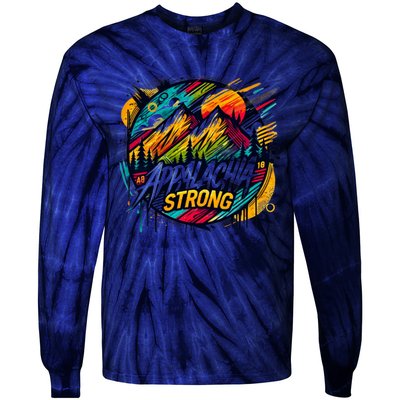 Appalachia Strong Graffiti Tie-Dye Long Sleeve Shirt