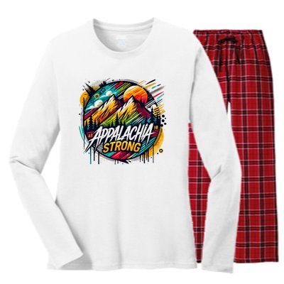 Appalachia Strong Graffiti Women's Long Sleeve Flannel Pajama Set 