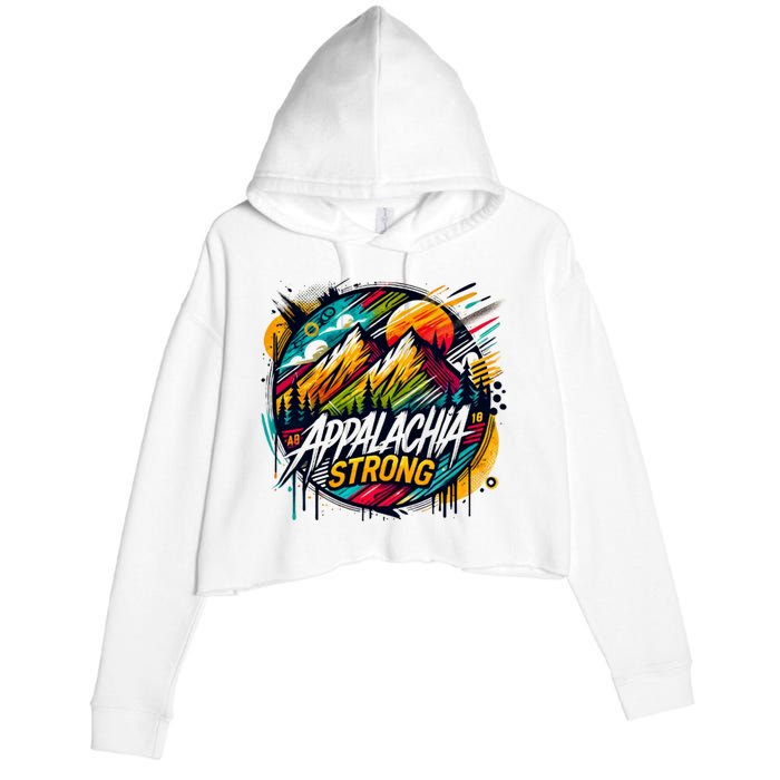 Appalachia Strong Graffiti Crop Fleece Hoodie