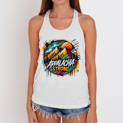 Appalachia Strong Graffiti Women's Knotted Racerback Tank