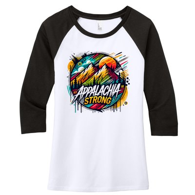 Appalachia Strong Graffiti Women's Tri-Blend 3/4-Sleeve Raglan Shirt