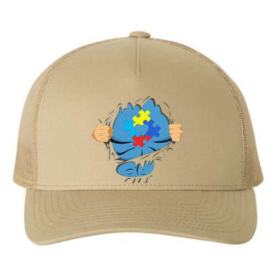 Autism Superhero Gift For Dad Autism Awareness Gift Yupoong Adult 5-Panel Trucker Hat