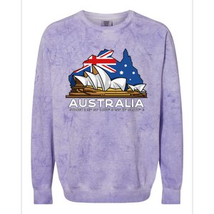 Australia Sydney Gps Coordinates Opera House Colorblast Crewneck Sweatshirt