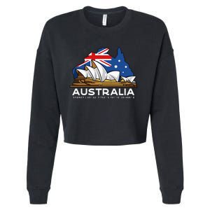 Australia Sydney Gps Coordinates Opera House Cropped Pullover Crew