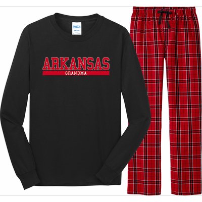 Arkansas State Grandma Sports Long Sleeve Pajama Set