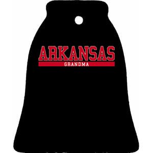 Arkansas State Grandma Sports Ceramic Bell Ornament