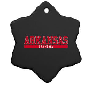 Arkansas State Grandma Sports Ceramic Star Ornament