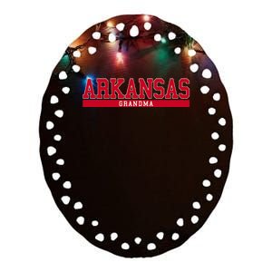 Arkansas State Grandma Sports Ceramic Oval Ornament