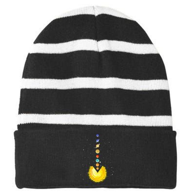 Astronomer Stars Galaxy Telescope Astrology Zodiac Striped Beanie with Solid Band