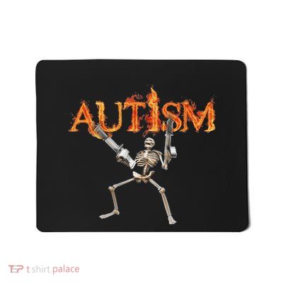 Autism Skeleton Guns Funny Fire Bones Spooky Mousepad