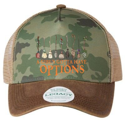 A S Gotta Have Options With Witch Broom Halloween Gift Legacy Tie Dye Trucker Hat
