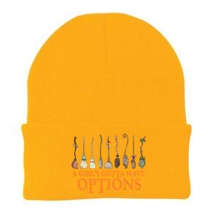 A S Gotta Have Options With Witch Broom Halloween Gift Knit Cap Winter Beanie