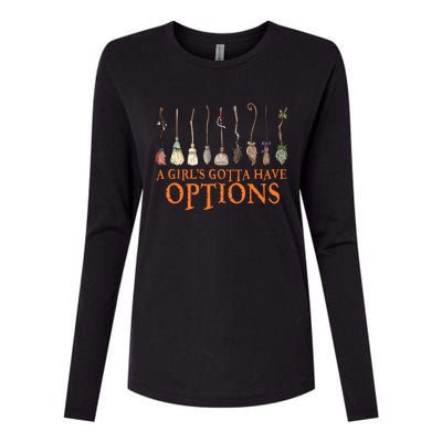 A S Gotta Have Options With Witch Broom Halloween Gift Womens Cotton Relaxed Long Sleeve T-Shirt