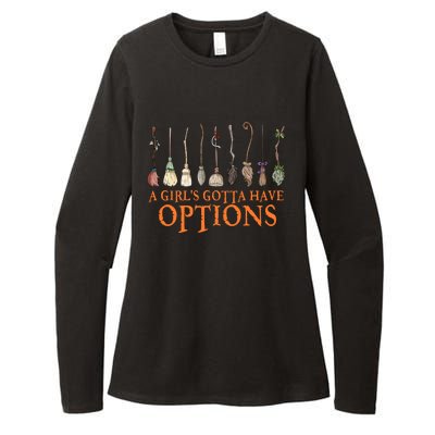 A S Gotta Have Options With Witch Broom Halloween Gift Womens CVC Long Sleeve Shirt