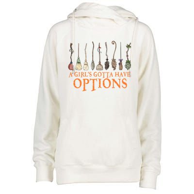 A S Gotta Have Options With Witch Broom Halloween Gift Womens Funnel Neck Pullover Hood