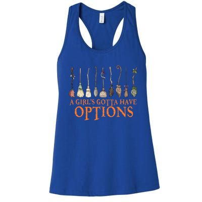 A S Gotta Have Options With Witch Broom Halloween Gift Women's Racerback Tank