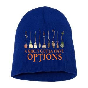 A S Gotta Have Options With Witch Broom Halloween Gift Short Acrylic Beanie