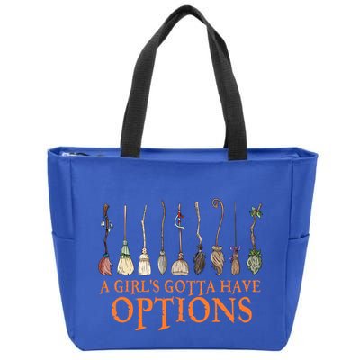 A S Gotta Have Options With Witch Broom Halloween Gift Zip Tote Bag