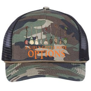 A S Gotta Have Options With Witch Broom Halloween Gift Retro Rope Trucker Hat Cap