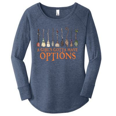 A S Gotta Have Options With Witch Broom Halloween Gift Women's Perfect Tri Tunic Long Sleeve Shirt