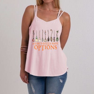 A S Gotta Have Options With Witch Broom Halloween Gift Women's Strappy Tank