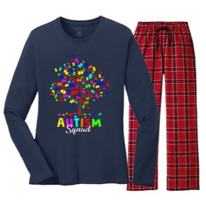 Astism Squad Gift For Autism Awareness Women's Long Sleeve Flannel Pajama Set 