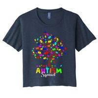 Astism Squad Gift For Autism Awareness Women's Crop Top Tee