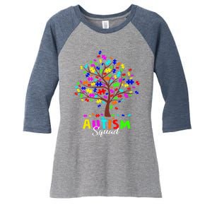 Astism Squad Gift For Autism Awareness Women's Tri-Blend 3/4-Sleeve Raglan Shirt