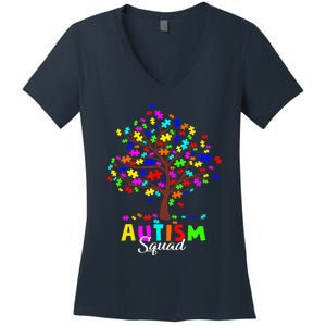 Astism Squad Gift For Autism Awareness Women's V-Neck T-Shirt