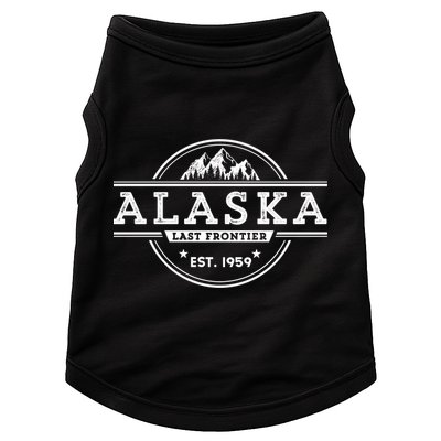Alaska Souvenir Gift With A Vintage Style Mountain Design Doggie Tank
