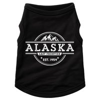 Alaska Souvenir Gift With A Vintage Style Mountain Design Doggie Tank