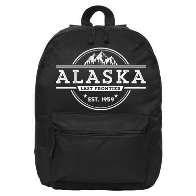 Alaska Souvenir Gift With A Vintage Style Mountain Design 16 in Basic Backpack