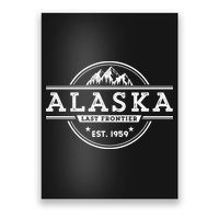 Alaska Souvenir Gift With A Vintage Style Mountain Design Poster