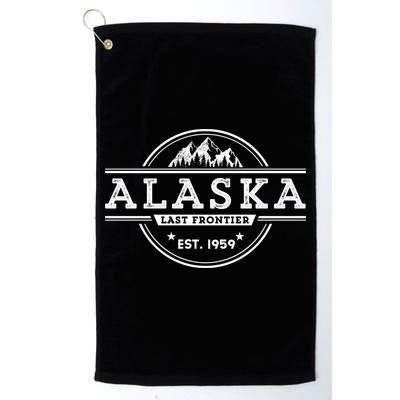 Alaska Souvenir Gift With A Vintage Style Mountain Design Golf Towel
