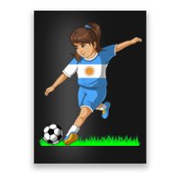 Argentinian Soccer Girl Argentina Flag Jersey Football Fans Poster