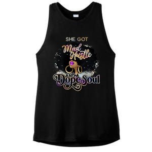 Afro She Got Mad Hustle And A Dope Soul Girl Boss Mom Boss Dope Soul Ladies PosiCharge Tri-Blend Wicking Tank