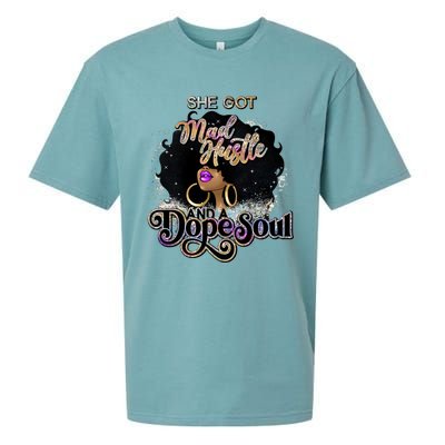 Afro She Got Mad Hustle And A Dope Soul Girl Boss Mom Boss Dope Soul Sueded Cloud Jersey T-Shirt