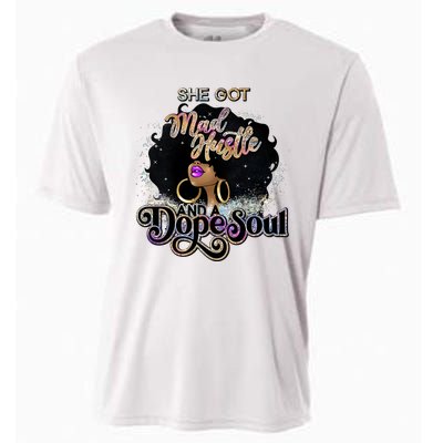 Afro She Got Mad Hustle And A Dope Soul Girl Boss Mom Boss Dope Soul Cooling Performance Crew T-Shirt