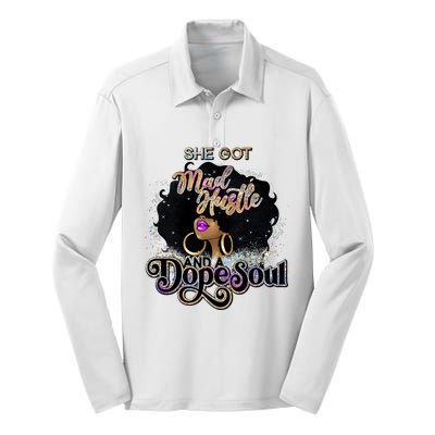 Afro She Got Mad Hustle And A Dope Soul Girl Boss Mom Boss Dope Soul Silk Touch Performance Long Sleeve Polo