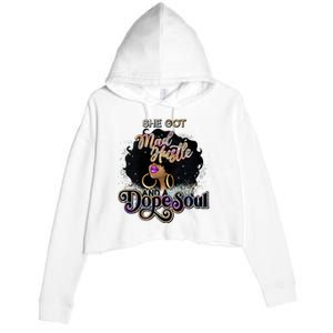 Afro She Got Mad Hustle And A Dope Soul Girl Boss Mom Boss Dope Soul Crop Fleece Hoodie