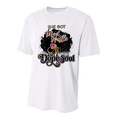 Afro She Got Mad Hustle And A Dope Soul Girl Boss Mom Boss Dope Soul Performance Sprint T-Shirt