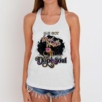 Afro She Got Mad Hustle And A Dope Soul Girl Boss Mom Boss Dope Soul Women's Knotted Racerback Tank