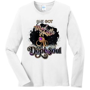 Afro She Got Mad Hustle And A Dope Soul Girl Boss Mom Boss Dope Soul Ladies Long Sleeve Shirt