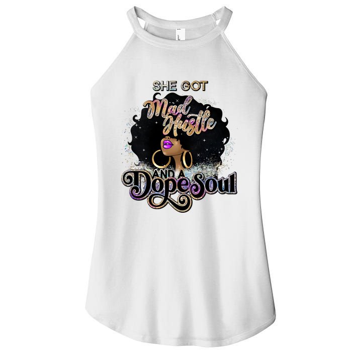 Afro She Got Mad Hustle And A Dope Soul Girl Boss Mom Boss Dope Soul Women's Perfect Tri Rocker Tank