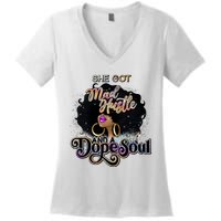 Afro She Got Mad Hustle And A Dope Soul Girl Boss Mom Boss Dope Soul Women's V-Neck T-Shirt