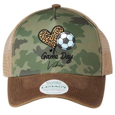 America Soccer Game Day Vibes Soccer Mom Leopard Meaningful Gift Legacy Tie Dye Trucker Hat