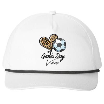 America Soccer Game Day Vibes Soccer Mom Leopard Meaningful Gift Snapback Five-Panel Rope Hat