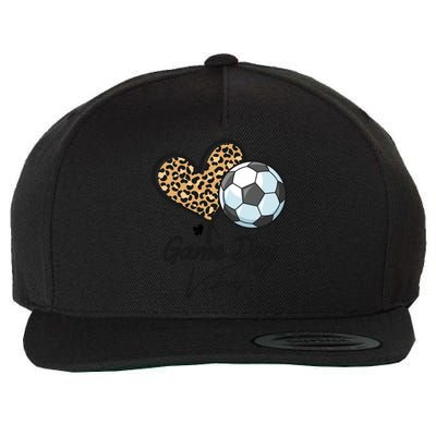 America Soccer Game Day Vibes Soccer Mom Leopard Meaningful Gift Wool Snapback Cap