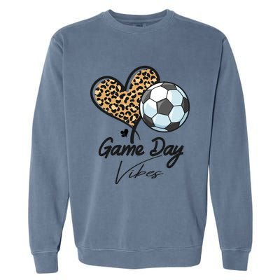 America Soccer Game Day Vibes Soccer Mom Leopard Meaningful Gift Garment-Dyed Sweatshirt