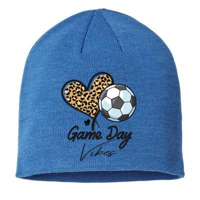 America Soccer Game Day Vibes Soccer Mom Leopard Meaningful Gift Sustainable Beanie